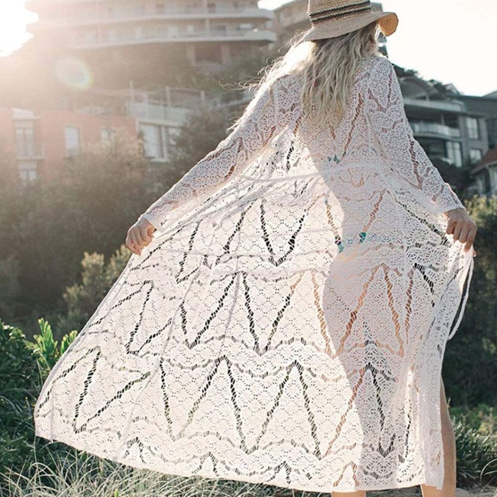 Women's Bohemian Chiffon Kimono Lace Cover Up